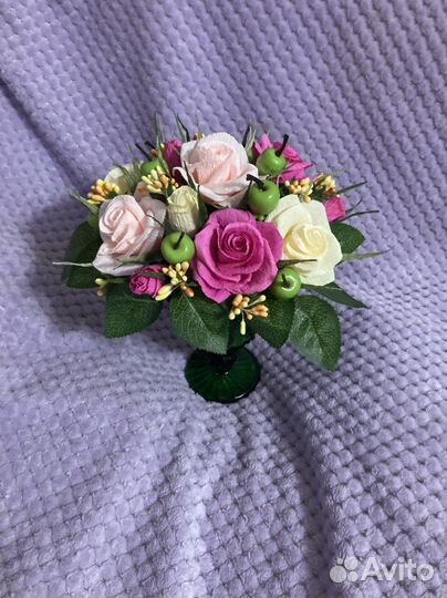 Цветочные букеты из гофрированной бумаги