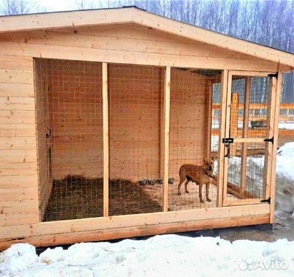 Вольер для собак с будкой