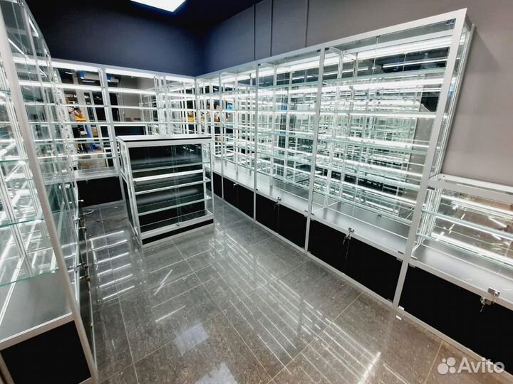 Витрины торговые алюминиевые