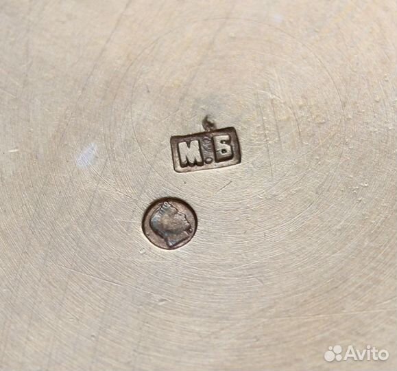 Крышка от чайной банки серебро 84 проба