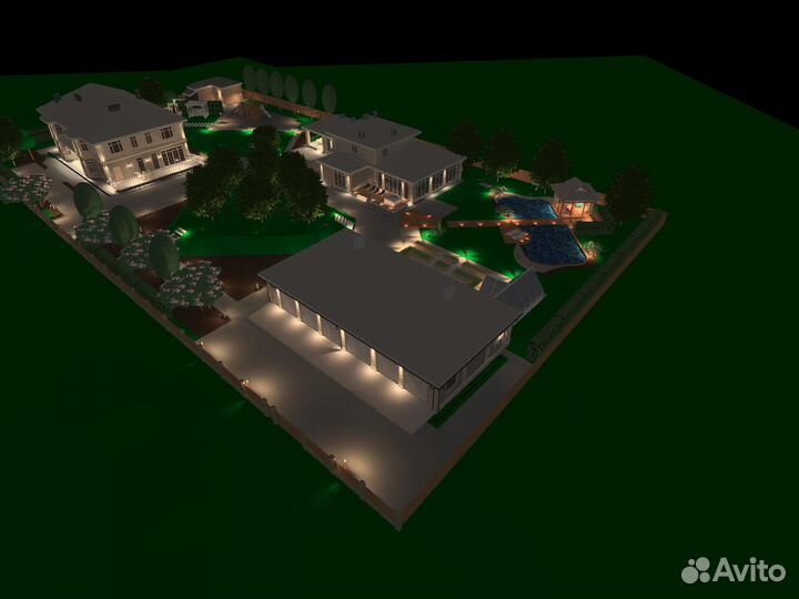 Разработка ландшафтного освещения участка