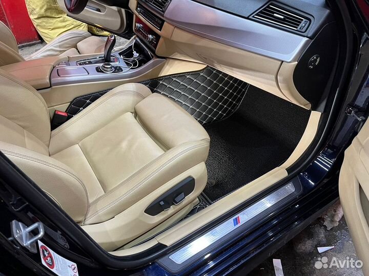 Кожаные 3D коврики в салон авто