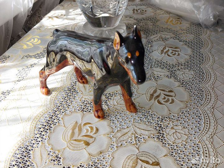 Фарфоровая статуэтка, фигурка, собака