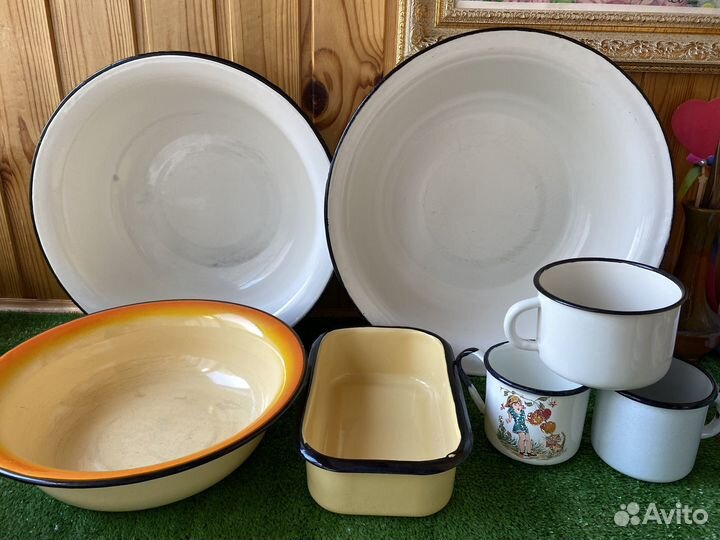 Эмалированная посуда СССР Тарелки кружки