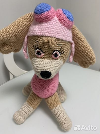 Собака вязаная ручной работы