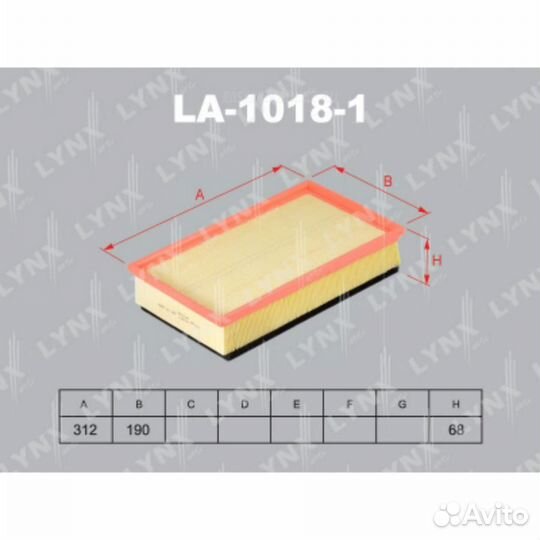 Lynxauto LA-1018-1 Фильтр воздушный
