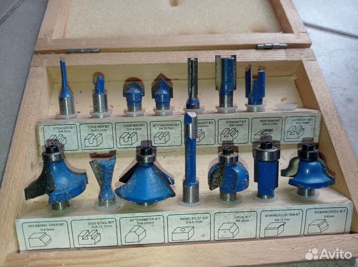 Набор фрез победитовых по дереву Диолд 15х