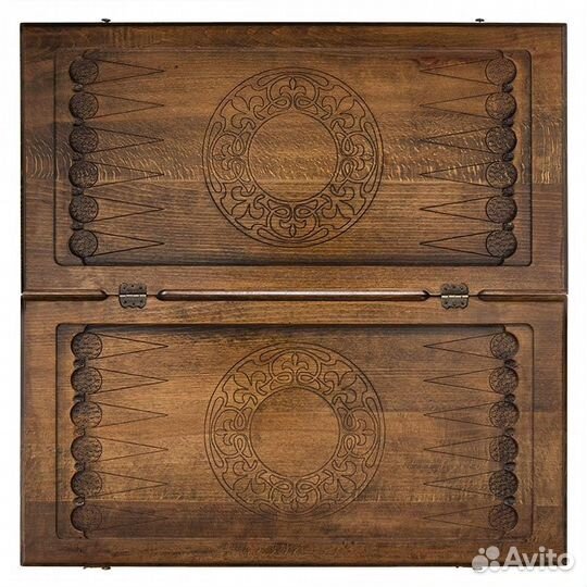 Нарды и шашки резные Кавказский волк 62 х 64 см бук Армения 62701