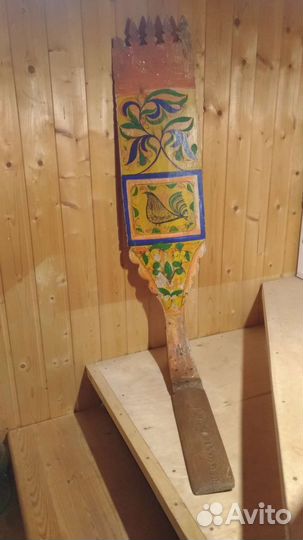 Прялка деревянная 19 век Ракульская роспись