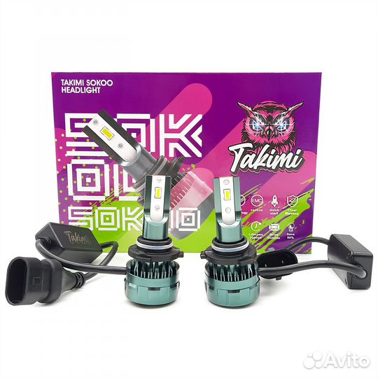 Светодиодные LED лампы TaKiMi sokoo HB3 5500K 12V