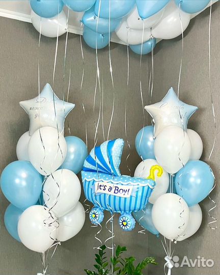 Гелиевые воздушные шары на выписку из роддома