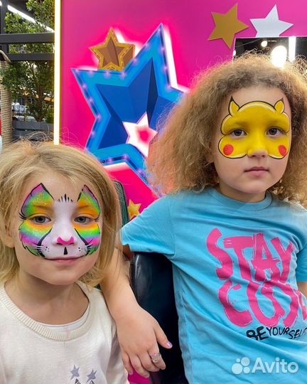 Аквагрим, бьюти-бар, грим для детей, блеск тату
