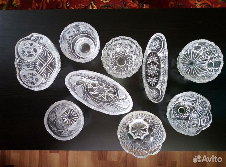 Ваза салатница хрусталь СССР хрусталь богемия