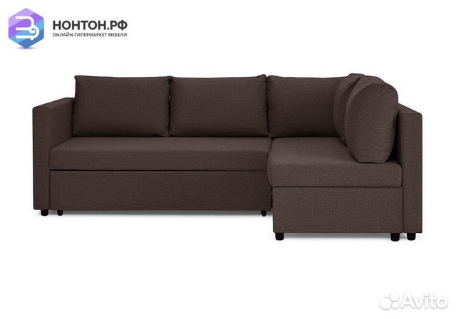 Диван угловой дельфин Мансберг лайт кофейный