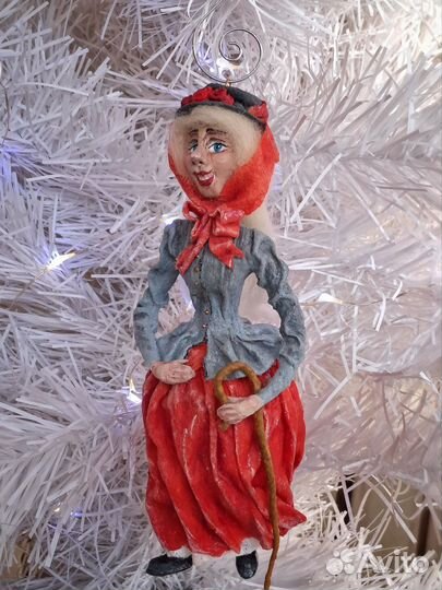 Пастушка и трубочист- елочные игрушки из ваты