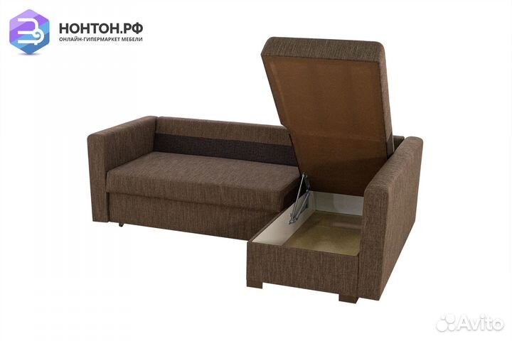 Диван угловой дельфин Джессика 2 коричневый