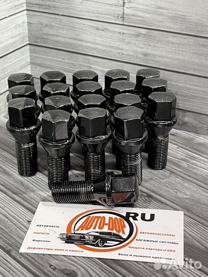 Болт колесный BMW 14х1.25 27мм черный комплект 20ш