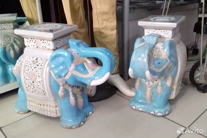 Слон керамика Китай большой 2 штуки