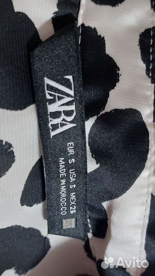 Блузка белая чёрными пятнами Zara оверсайз Morocco