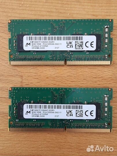 Оперативная память для ноутбука DDR4 8 Гб 2 модуля