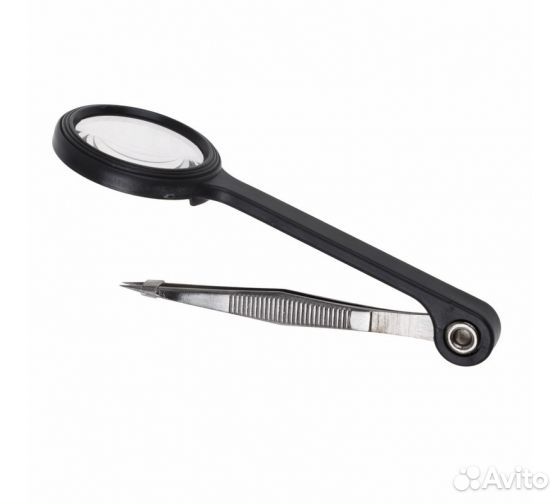 Лупа 25мм 10х с пинцетом; 48661