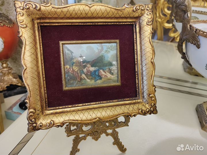 Картина миниатюра Франция, старинная