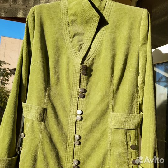 Винтажный вельветовый плащ 44-46р