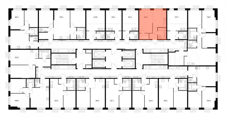 1-к. квартира, 34,6 м², 23/33 эт.