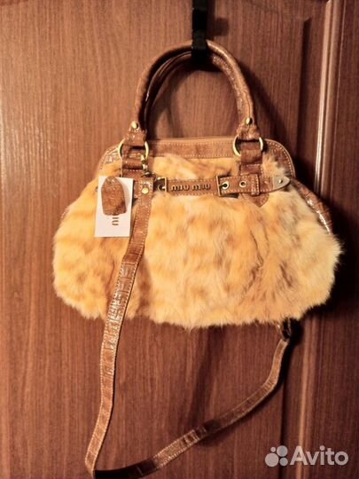 Сумка женская новая с натуральным мехом