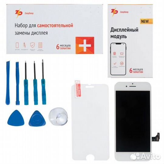 Дисплей для iPhone 7 в наборе ZeepDeep: экран белы