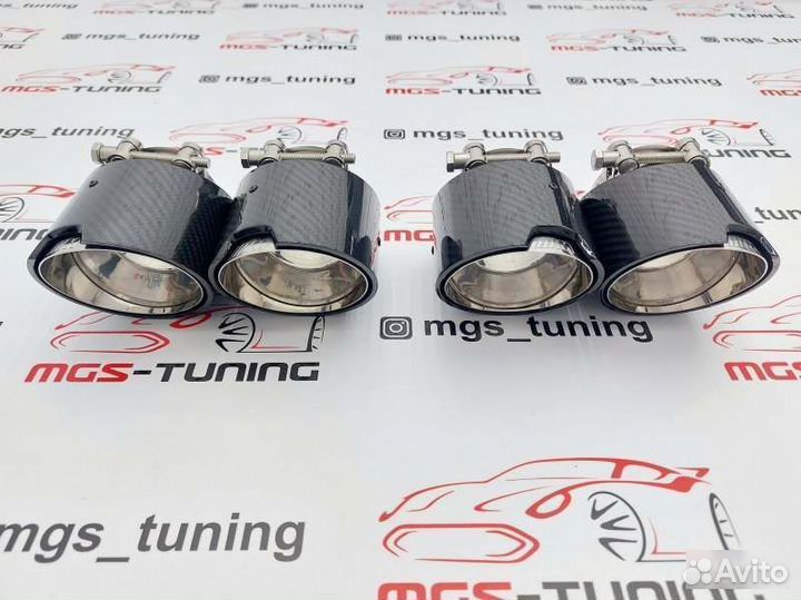 Насадки на выхлоп 102мм BMW M Pro карбон 2x2