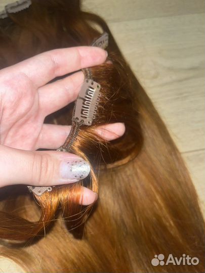 Волосы на заколках натуральные
