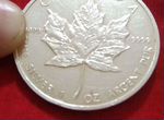 Канадские 5 долларов чистое серебро 999.9