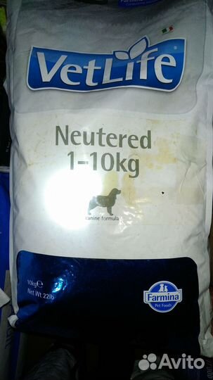 Farmina VetLife Neutered 1-10kg корм для собак