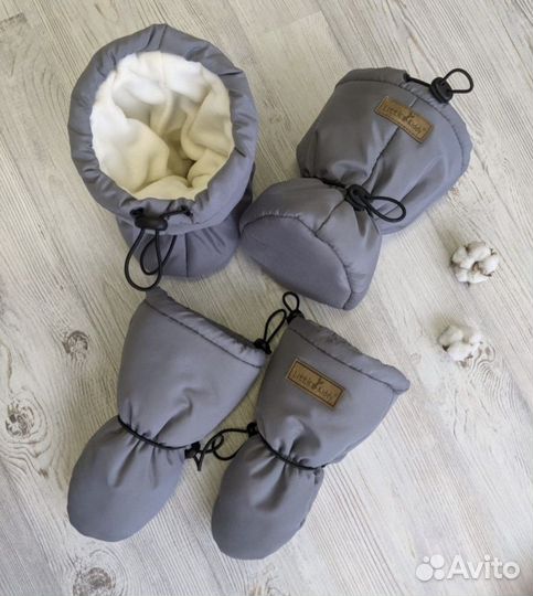 Пинетки и варежки зимние