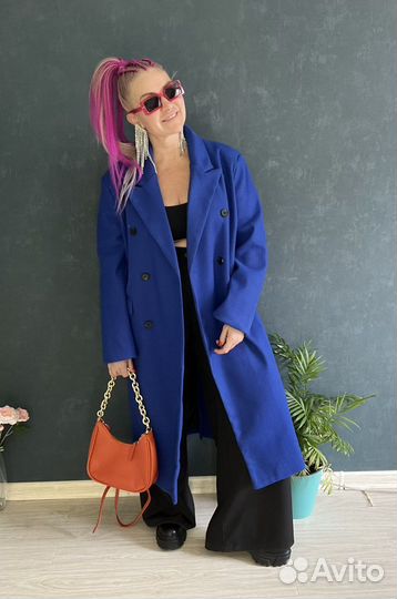 Новое пальто демисезонное женское ультрамарин