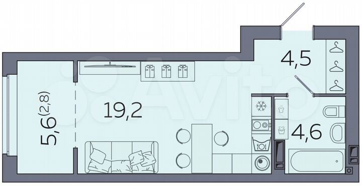 Квартира-студия, 31,1 м², 18/23 эт.