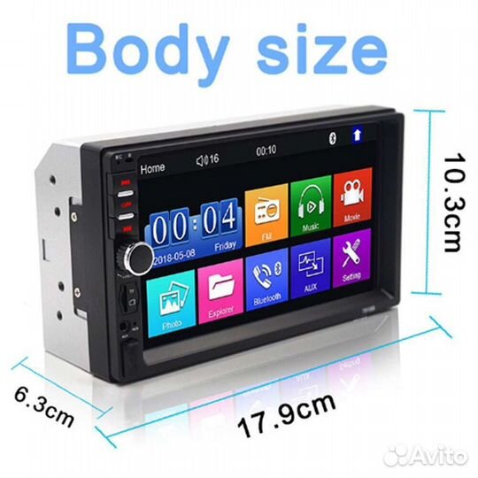 2din FM/USB/AUX/Bluetooth/Cam (новый)