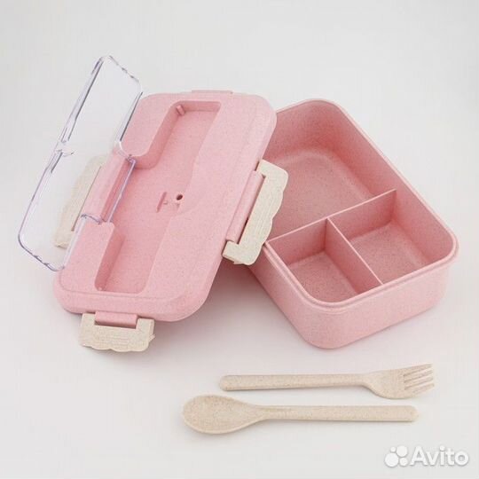 Ланч-бокс, 800 мл, с приборами, 12 х 7.6 х 20 см