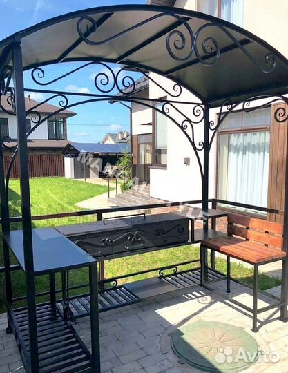 Мангал с печью под казан