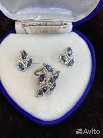 Серьги комплект золото бриллианты