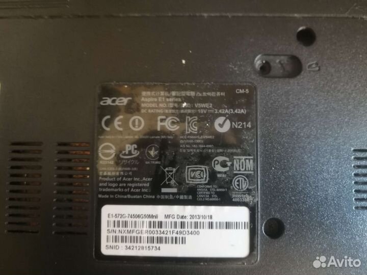 Ноутбук acer на запчасти