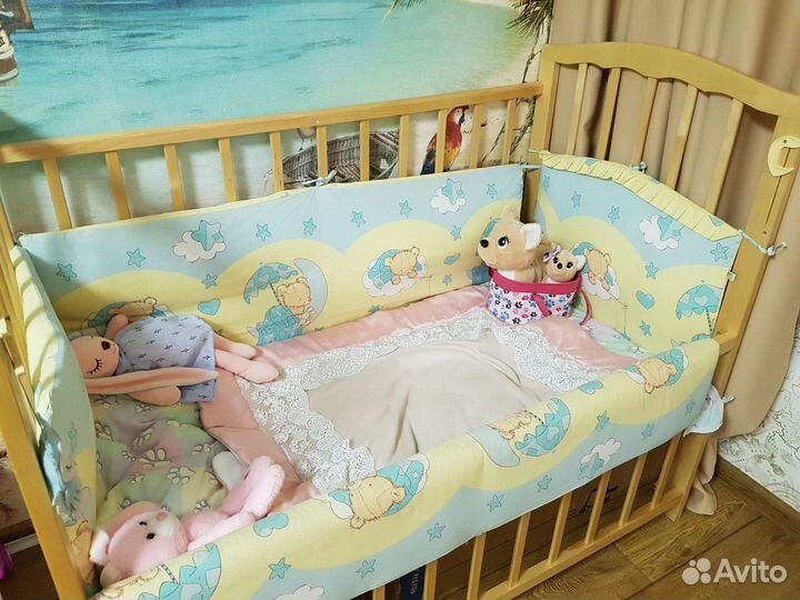 Детская кроватка с продольным маятником Золушка 5