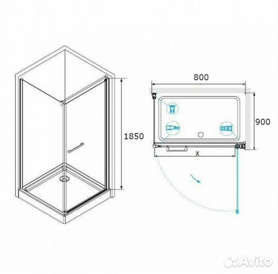 Душевой уголок RGW Passage PA-48 (PA-03+Z-050-1) 80x90