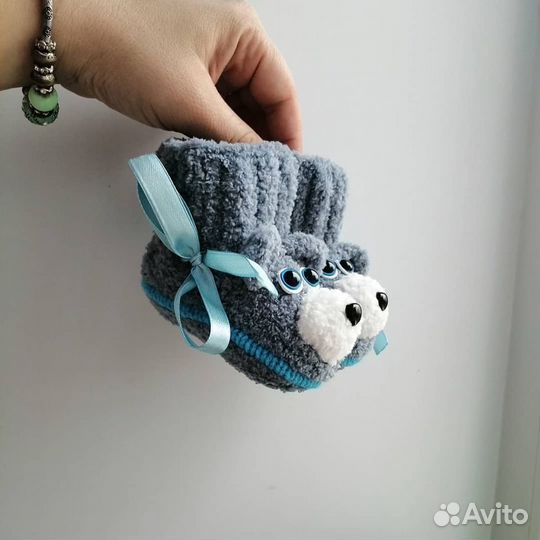 Пинетки вязаные Мишани