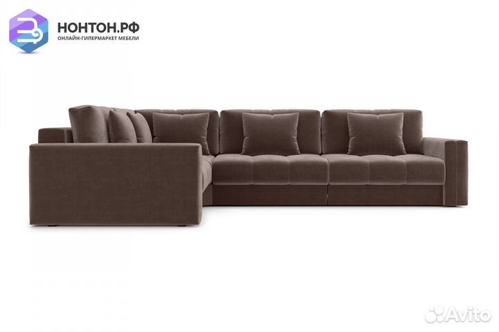 Диван угловой тик-так Монарх М3У1 коричневый