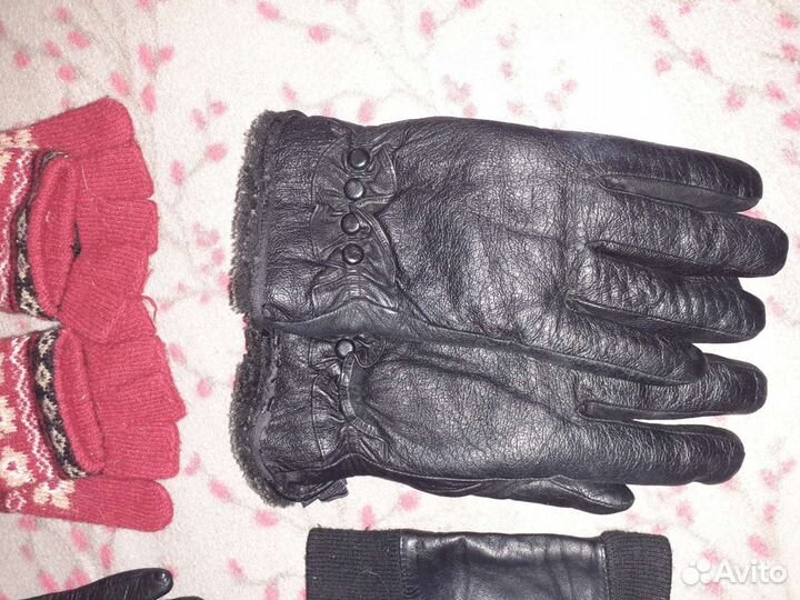 Перчатки женские кожаные