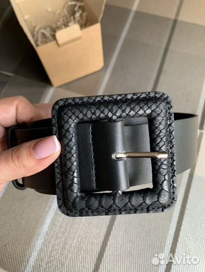 Ремень женский широкий 4,5 см с квадратной пряжкой