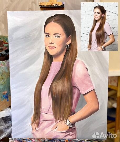 Портрет маслом на заказ по фото.Ручная работа