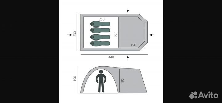 Палатка btrace osprey 4